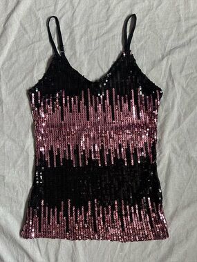 y2k sequin mesh tank top